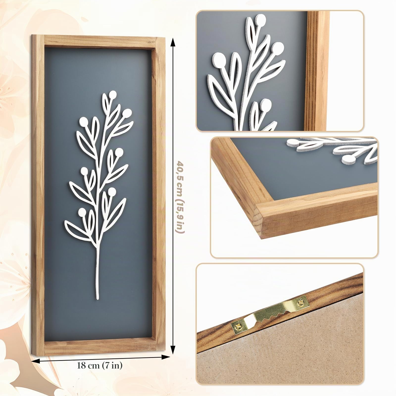DETENE 4 Pièces Décoration Murale Bohème en Bois Décoration