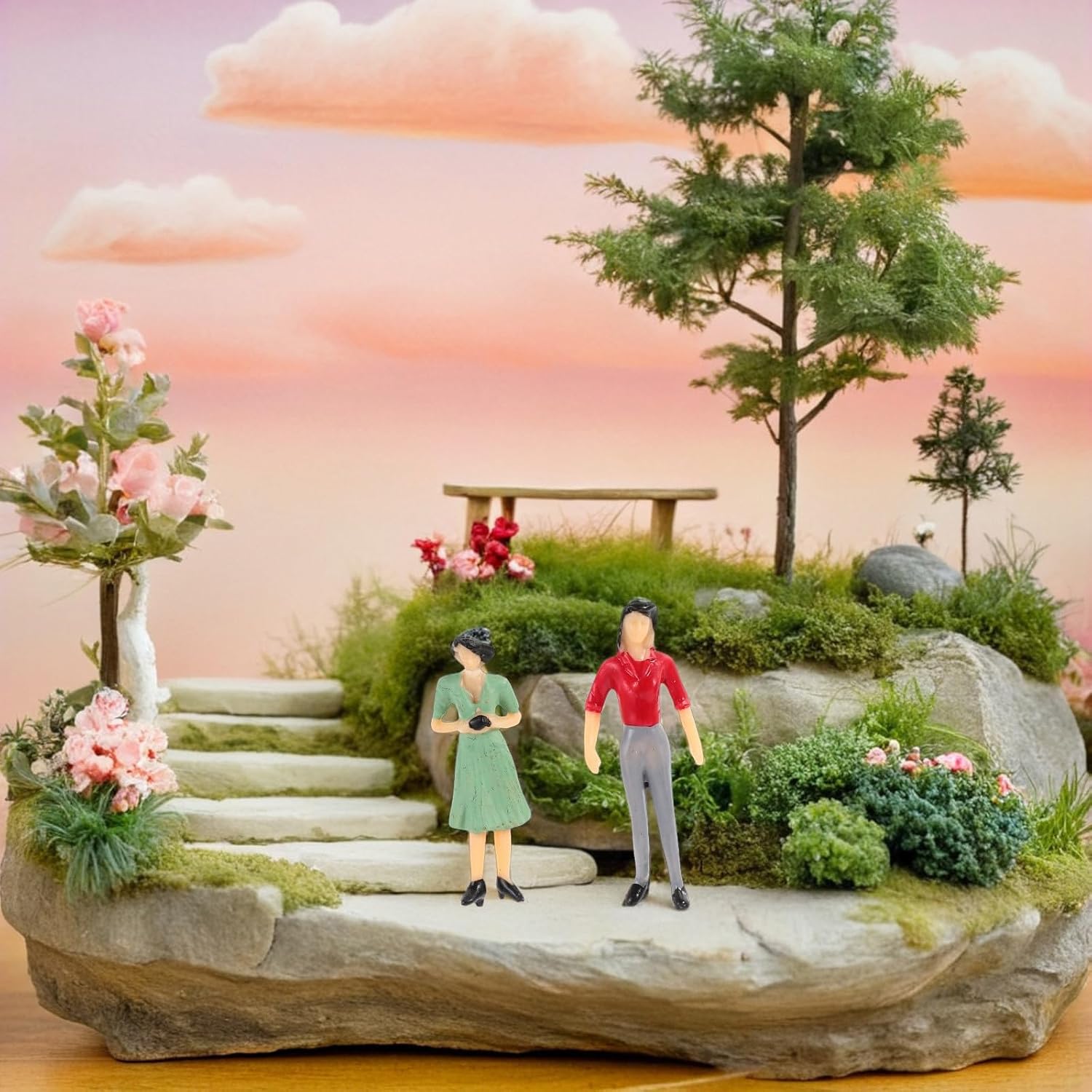 30pcs Mini People Figurines 1:30 Scale Standing Miniature Figures Abs Miniature Scene People for Sand Table Diorama Architectural Model Train Layout Props