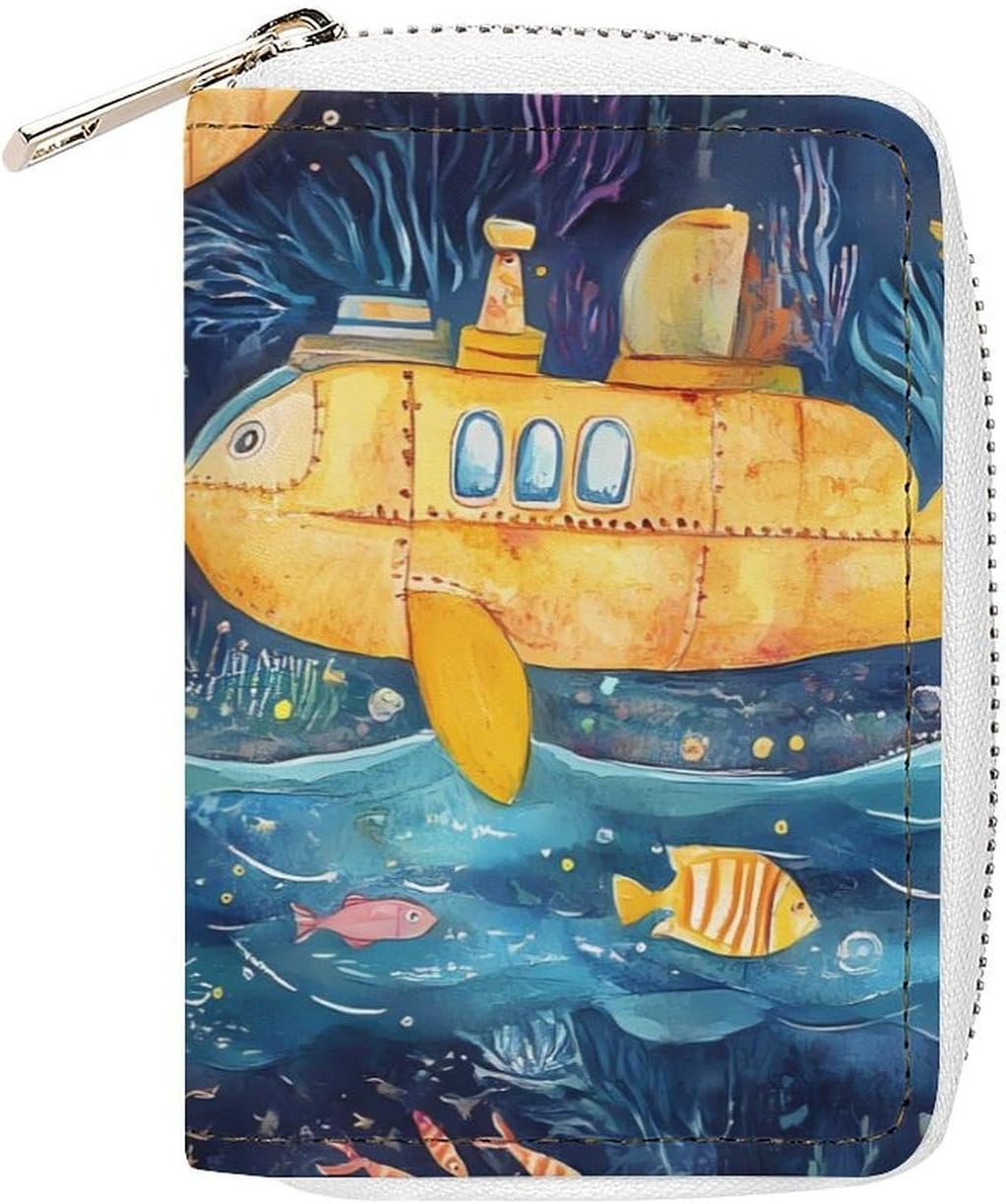 Deep Sea Sub Small Business Credit Card Holder Wallet with 20 Card Slots Case Coin Purse Pouch