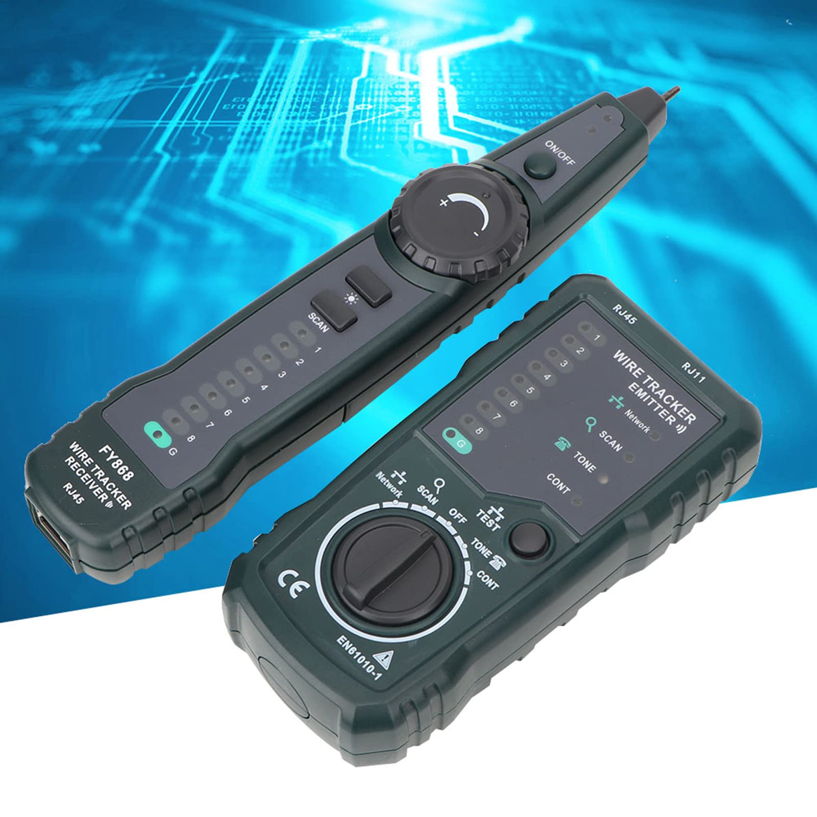 Tester kabli sieciowych, lokalizator drutu RJ45 RJ11 LAN toner do kabli telefonicznych Finder kabel Ethernet zestaw trackerów regulacja czułości kontrola ciągłości do łączenia kabli