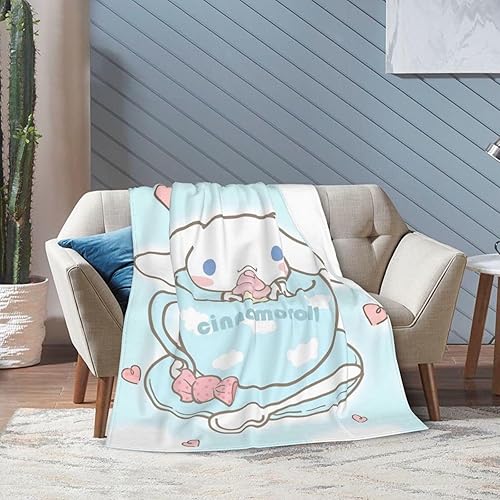Miniatura 6 de Manta Kawaii de perro de dibujos animados, suave, cálida y acogedora, manta de felpa delgada, decoración para esposa, marido, adulto, siesta,