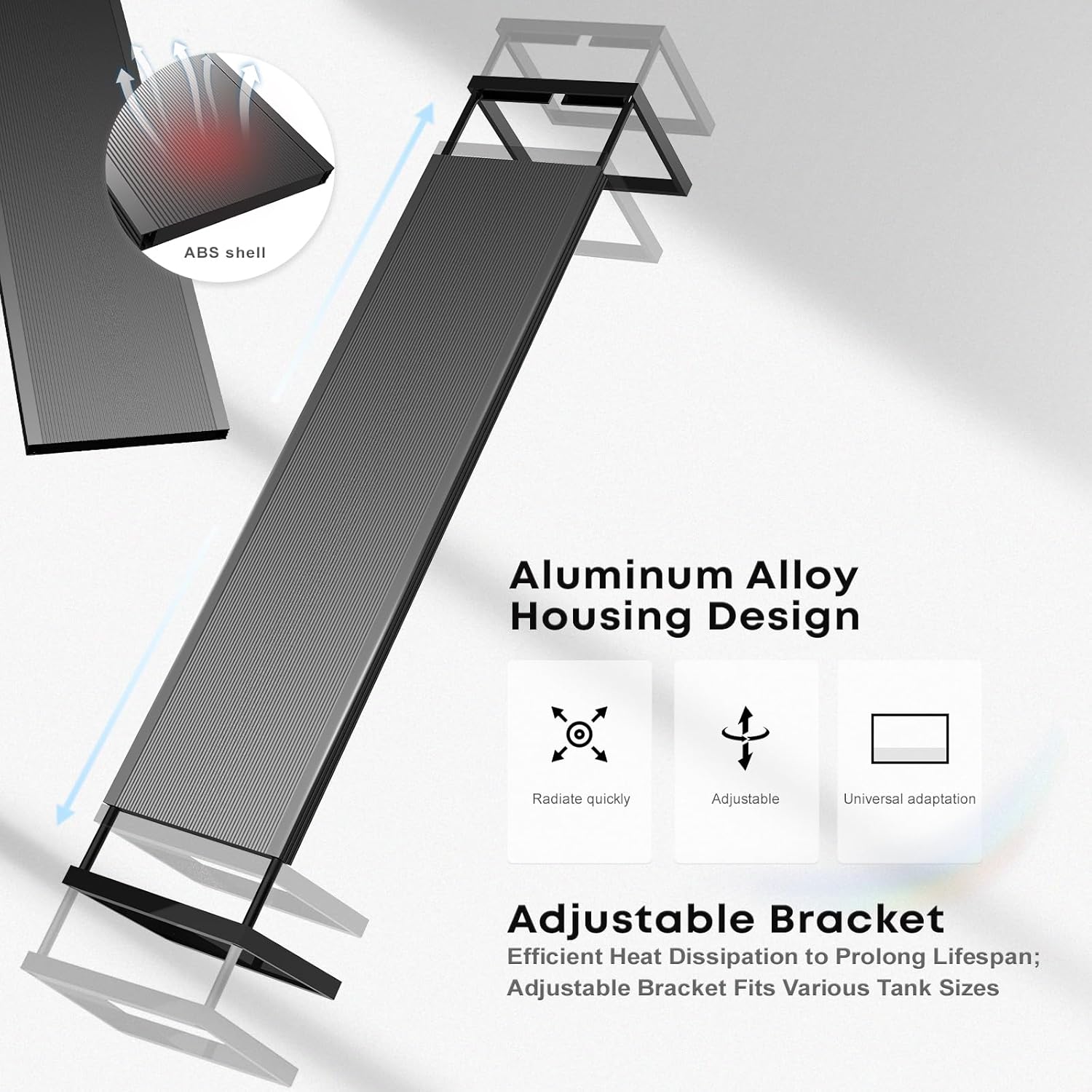 MagTool Brite Series Auto Aquarium LED Light with App-Controlled RGB+W LEDs, ADA Style Extendable Bracket, Supports Custom Sunrise/Sunset Colors in Manual/Auto/Custom Modes (Brite 90)