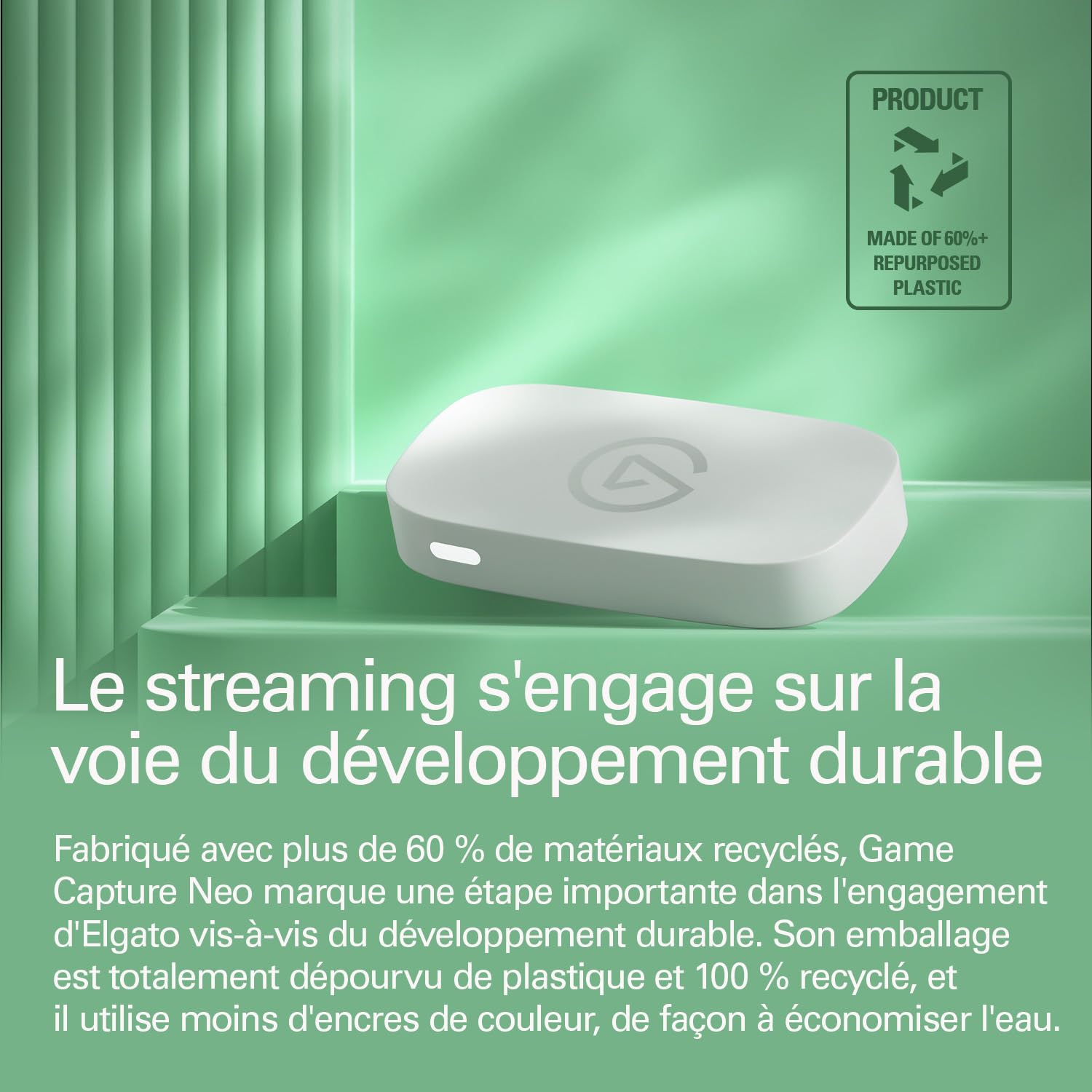 Elgato Game Capture Neo – Carte de Capture USB Portable, Pass-Through 4K60 HDR, Enregistrement 1080p60 – pour PS5|Xbox|Nintendo Switch 2|iPhone – OBS, QuickTime, etc. - Plug-and-Play, PC|Mac|iPad