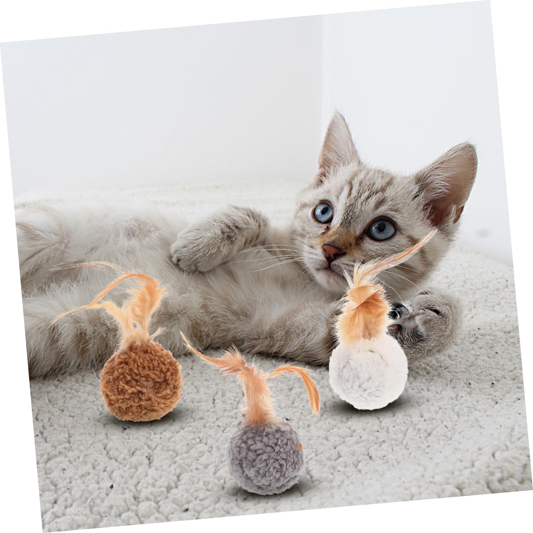 DOITOOL 45pièces Jouets pour Chats avec Plumes Et Clochettes Accessoires Amusants pour Chatons Résistants Et Interactifs
