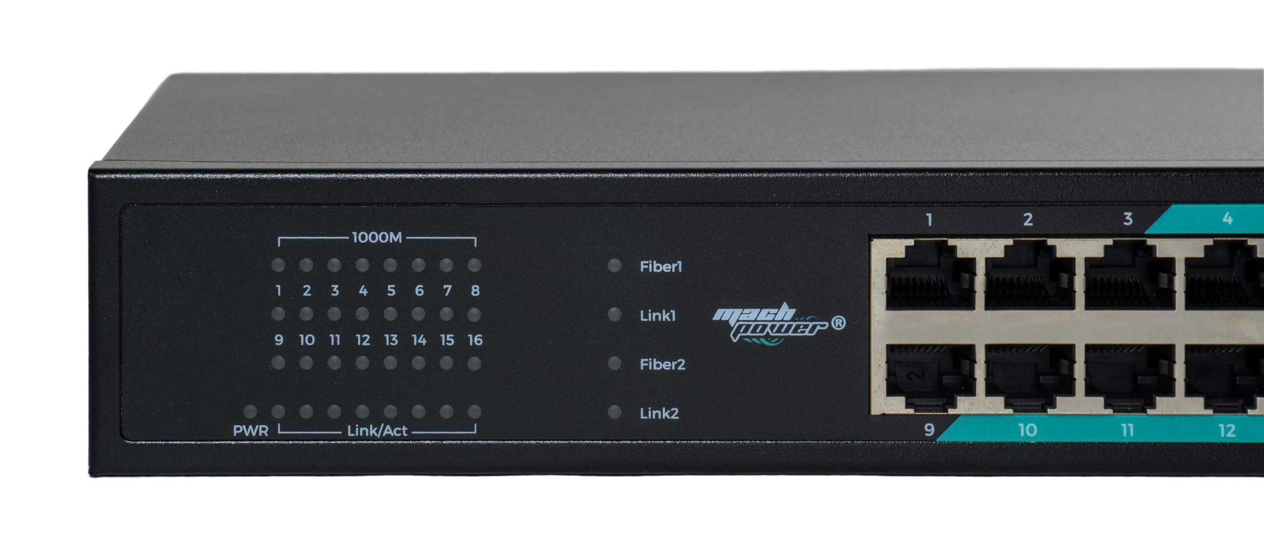 Switch 16 Porte Gigabit Unmanaged + 2 Porte SFP, Montaggio Rack 19", Alta Velocità, Plug & Play, Espandibilità in Fibra, Ideale per Reti Aziendali (SW-UG16L2SRM)