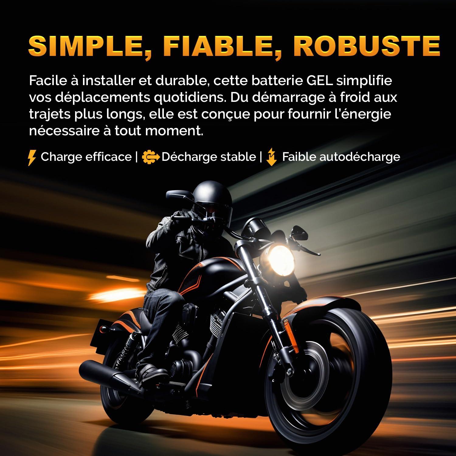 Electronicx GEL-51814 Batterie moto 12V 19Ah 245A – puissante, sans entretien, scellée et étanche, technologie gel, haute performance pour moto, scooter, quad, ATV, motoneige