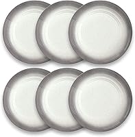 Vista 2 de TarHong Plato de ensalada con borde degradado, gris, 8.3 pulgadas, melamina, juego de 6