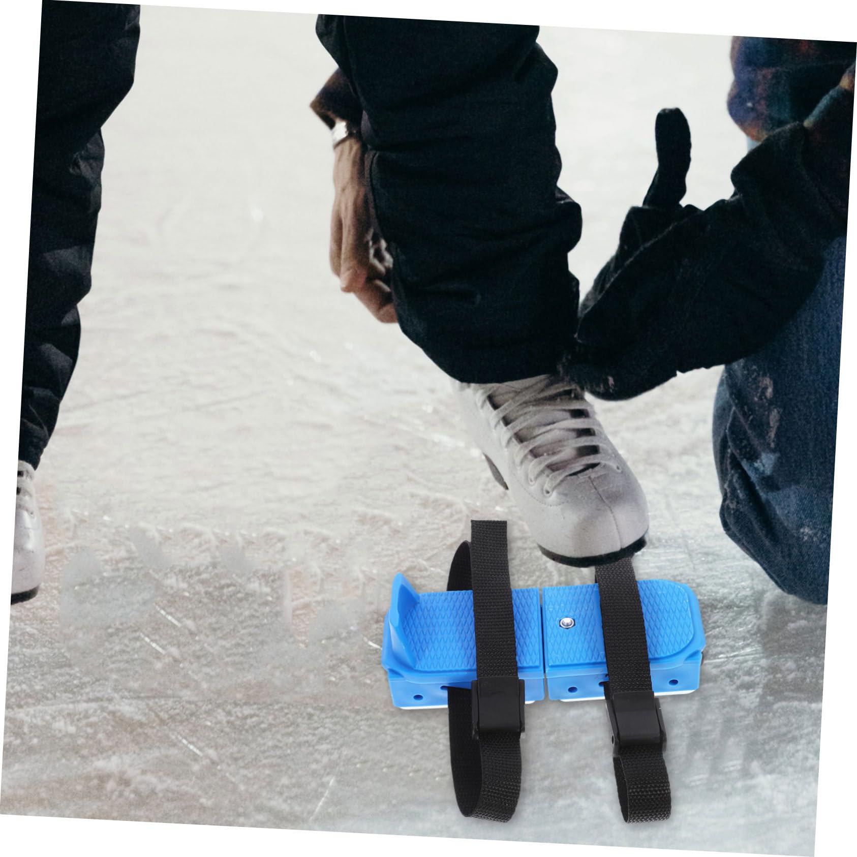 Happyyami Patines de Hielo Infantiles Ajustables de Doble Guía, 1 Par