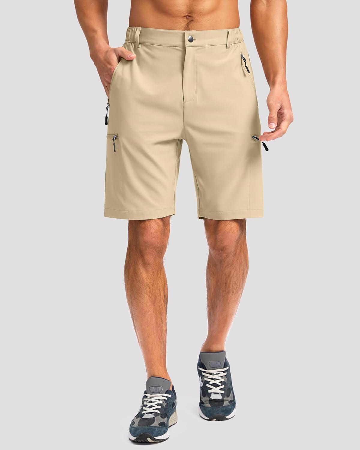 G Gradual Mens Hiking Cargo Shorts with 4 Zipper Pockets 9" Quick Dry Lightweight Casual Work Shorts for Men Golf Fishing - Image 2