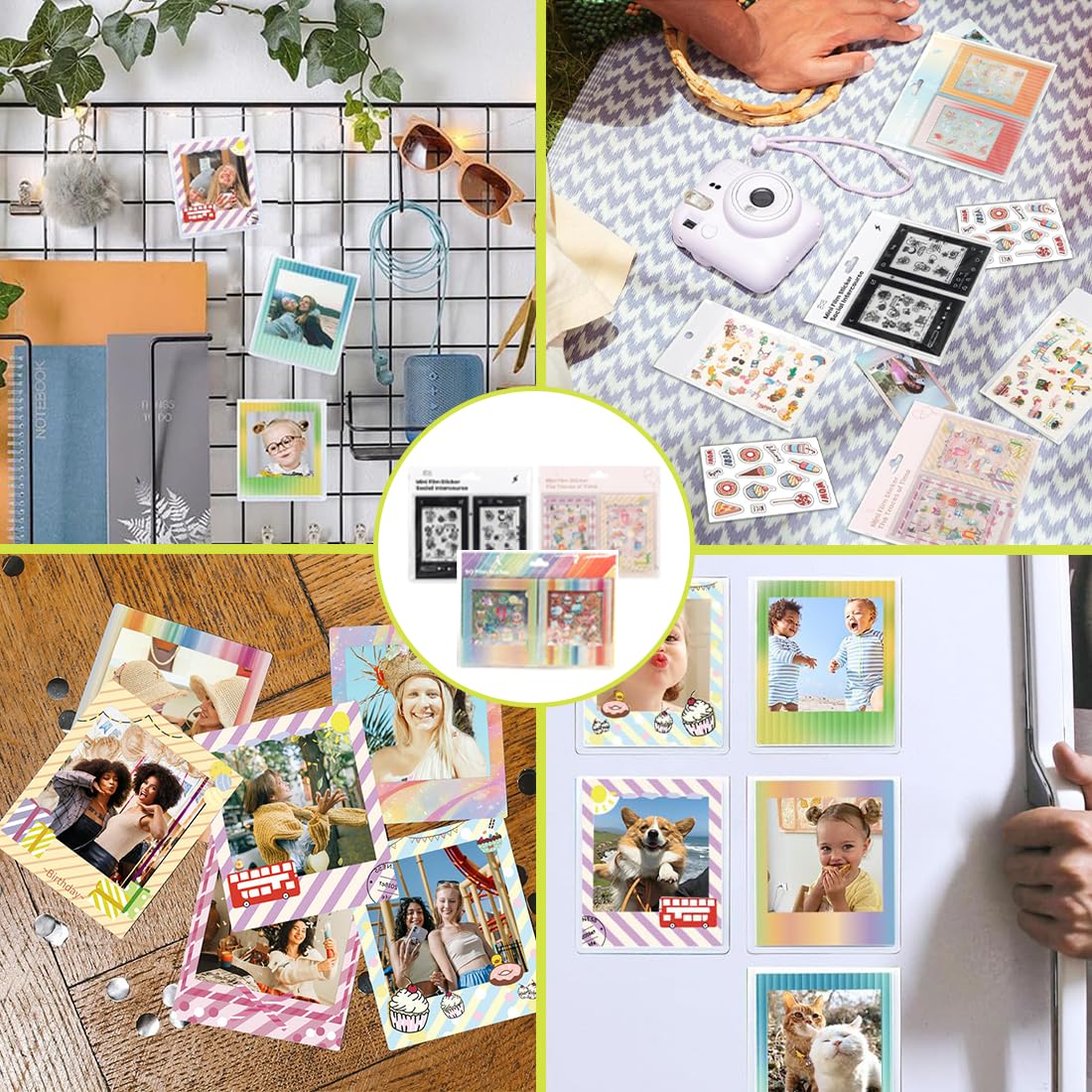 Lot De 32 Autocollants De Bordure Photo, Jolis Autocollants Photo Compatibles Avec Le Film Instantané Fujifilm Instax Mini 12/11/9/8/7S/70/40/50S/90 Evo