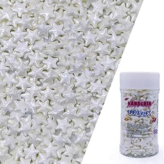 10mm White Sprinkles Edible Stars Cake Decorating Stars Cake Decorations Cupcake Toppers Cookie Decorating Perfect for Cakes,Cupcakes,Desserts Toppings 3OZ