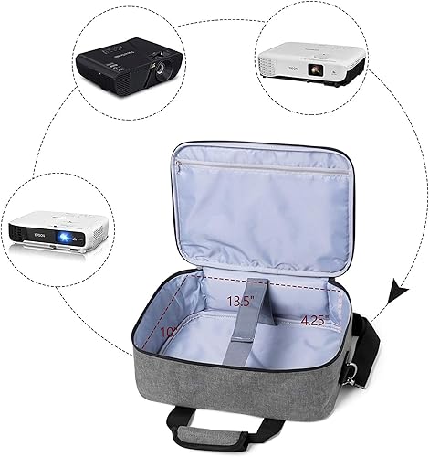 Miniatura 3 de Jaugufiy Estuche de transporte para proyector con bolsillos para proyector, bolsa de viaje, bolsa de almacenamiento para proyector, organizador de