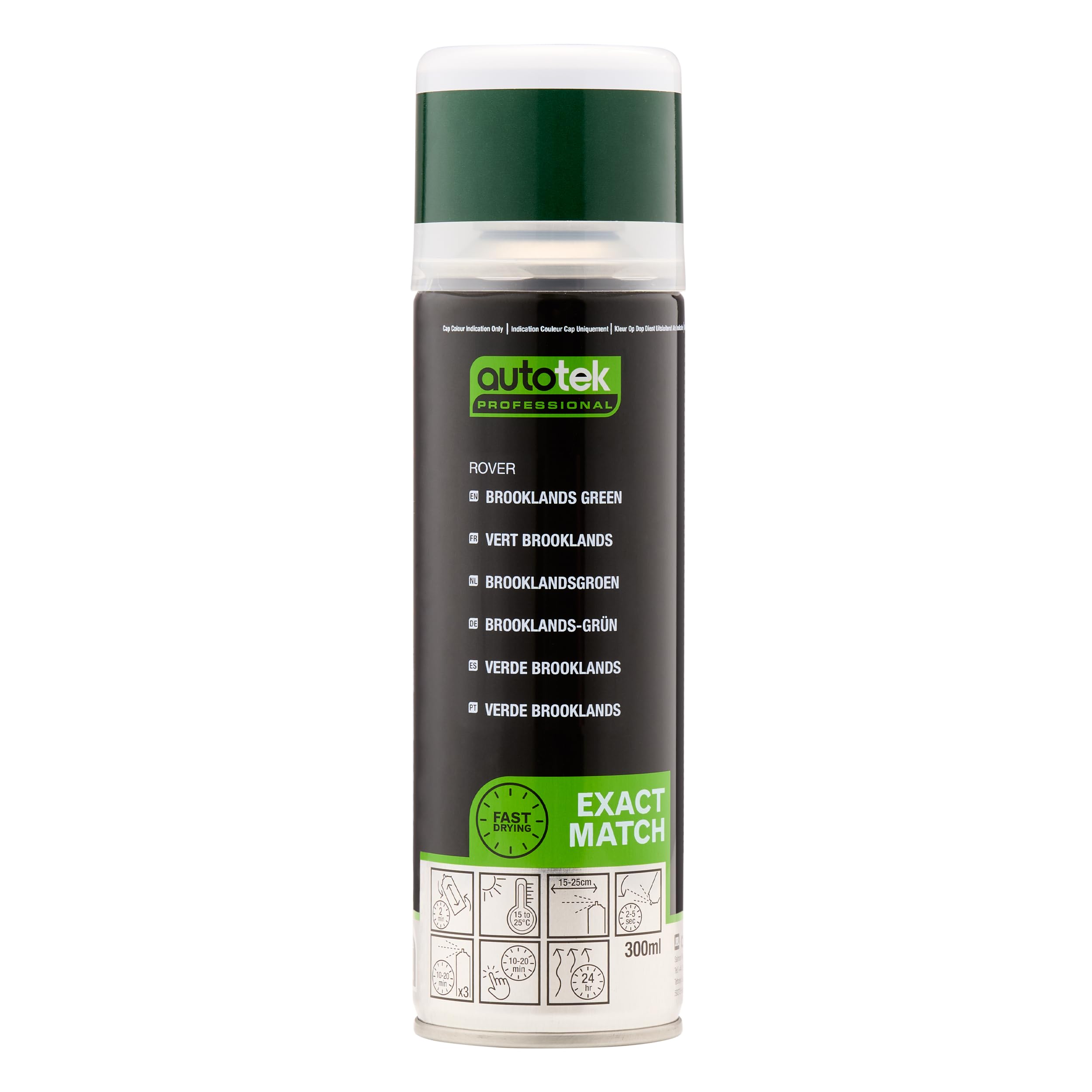 Autotek Exact Match Fast Drying Aerosol Spray Paint Rover Brooklands Green 300ml