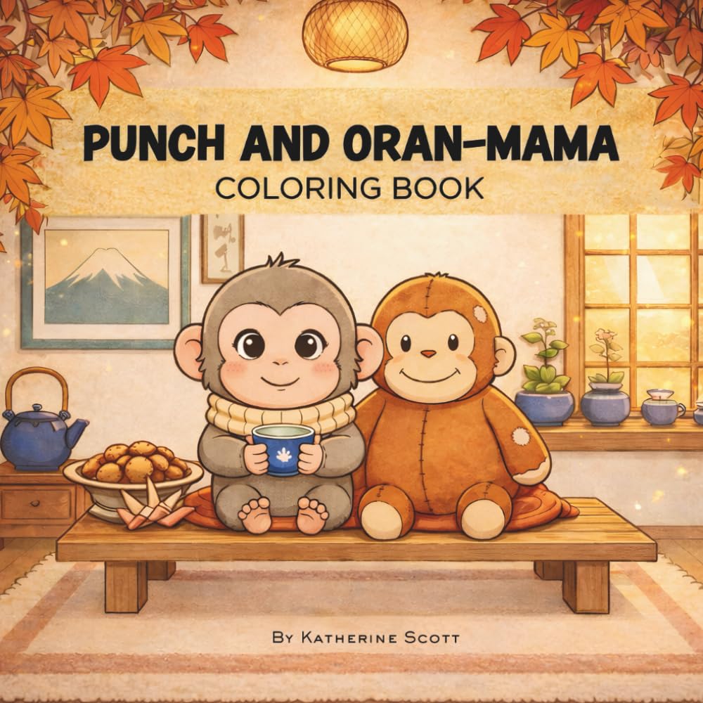 Punch and Oran-Mama Coloring Book: A Cozy World to Color