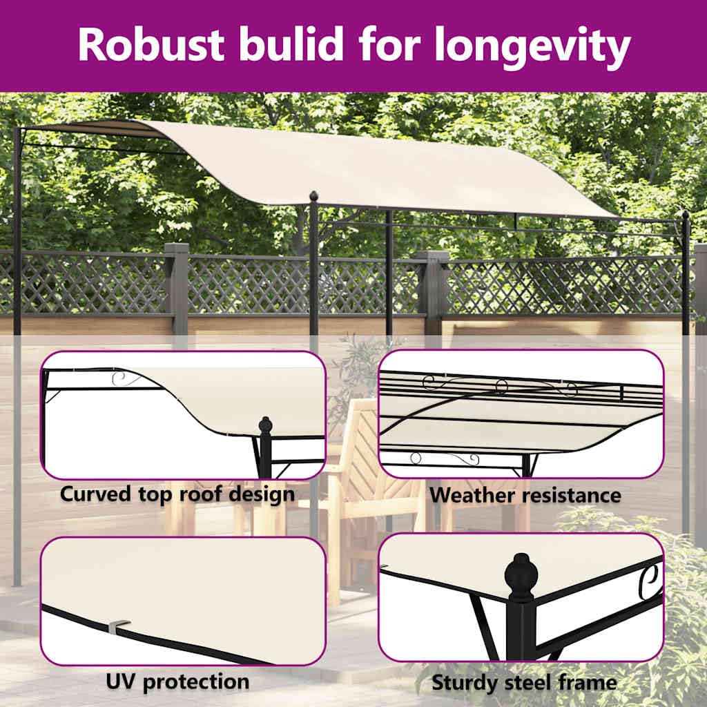 vidaXL Chapiteau Tissu Blanc Crème Tonnelle de Jardin Tente Pavillon de Jardin