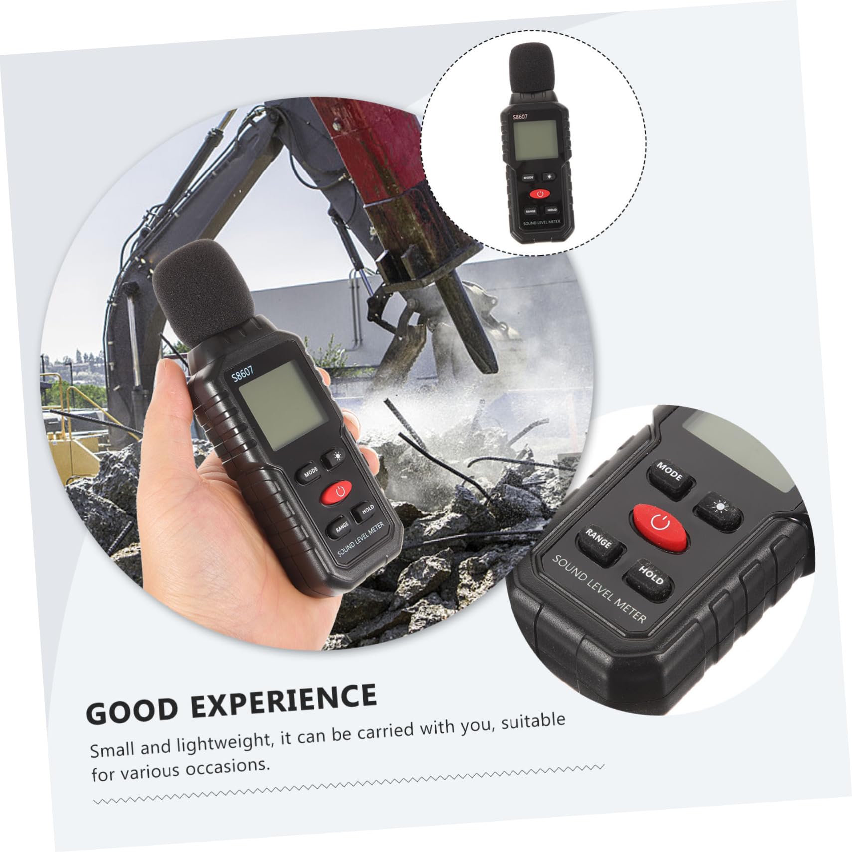 Alipis Misuratore Di Decibel Digitale Precisione Display Per Misurazione Rumore Ambientale Industriale e Traffico Leggero e Portatile