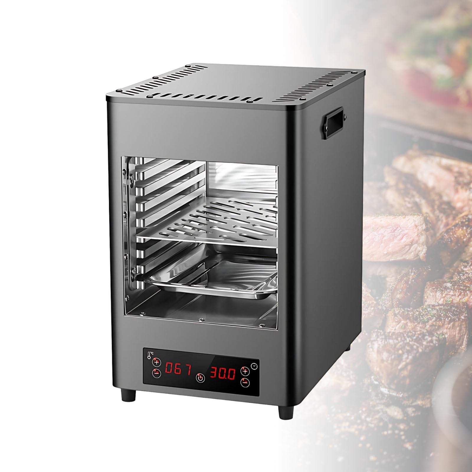 Przenośny Grill Elektryczny i Grill do Mięsa na BBQ, 1700W, Grill Elektryczny o Wysokiej Mocy, Idealny na Wyjazdy i Spotkania(Gray)
