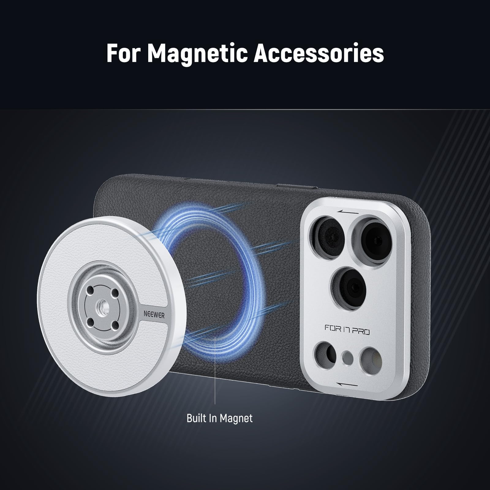 NEEWER Etui na telefon komórkowy 17 Pro, modułowe, TPU/PC, etui na telefon komórkowy z filtrem gwintowanym 67 mm, tylną płytką obiektywu 17 mm, adapter obiektywu T, etui na telefon kompatybilne z