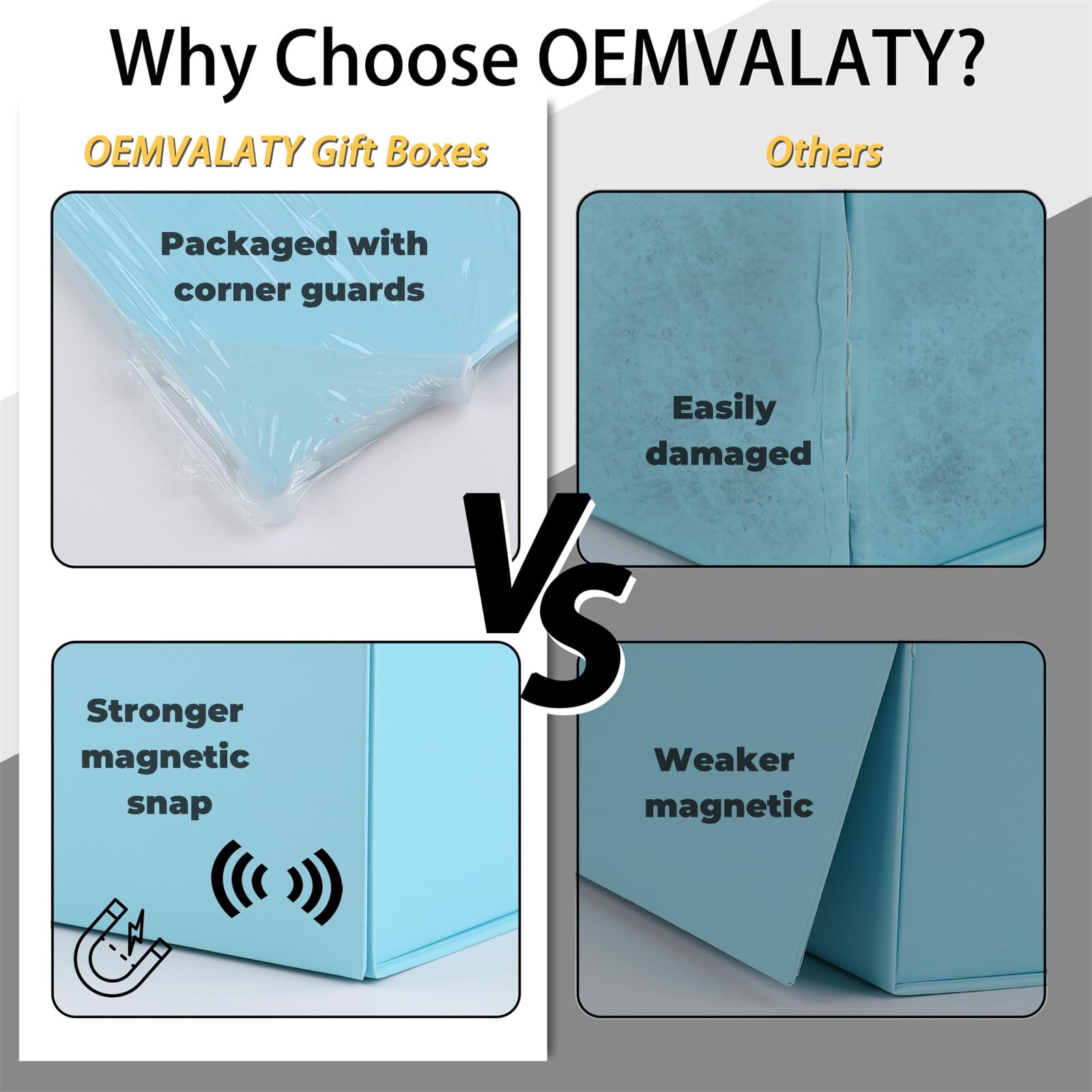 Amazon | OEMVALATY ライトブルー ギフトボックス 8x8x4インチ ギフト