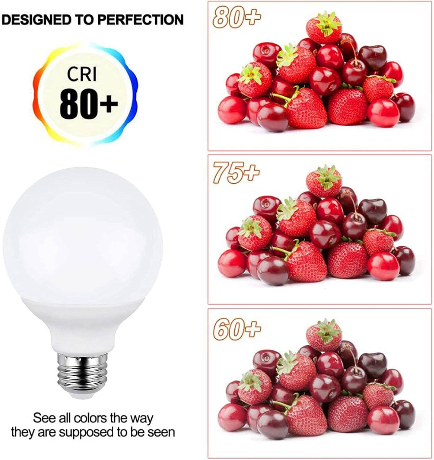9W E26 G25/G80 LED Globe Light Bulb Warm White 3000K 1350Lumen 90 Watt Equivalent Vanity Light for Vanity Mirror, Pendant, Dressing Room, Wall Sconces, Non-dimmable CRI>95+ 4Pack