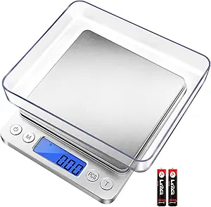 Fuzion Digital Gram Scale .01 Gram Accuracy, 500g Small Jewelry Scale, Mini Kitchen Food Scale for Herb, Powder, Gold, Coin - Weight Gram and Oz