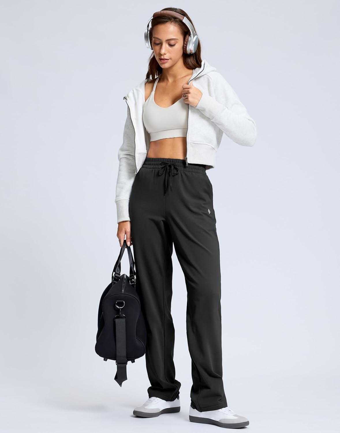 SANTINY 31"/33"/35" Women's Tall Cotton Sweatspants Yoga Lounge Casual Pants Open Bottom Sweat Pants for Women with Pockets - Image 3