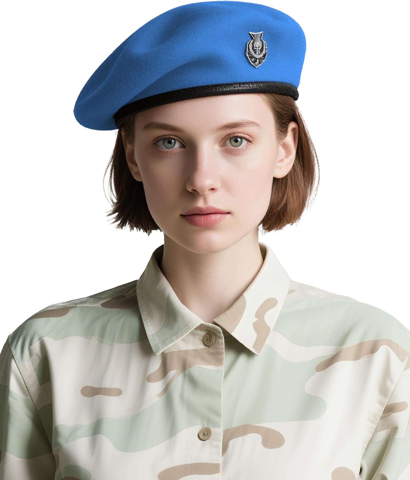 Beret Hats for Women & Beret Hat Men - US Army Style 100% Wool Military Beret, Vintage British Officer Look.