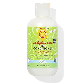 California Baby Eucalyptus Ease Hair Conditioner | 100% Plant-Based Kids Conditioner | Rinse-out or Leave in Conditioner | 251 mL / 8.5 oz