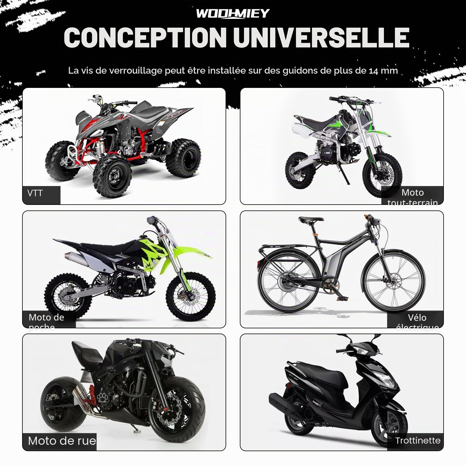 Protège-mains universel pour moto, réglable, en alliage d'aluminium et plastique PP, résistant aux chocs, protège de la pluie, de la poussière et de la boue, poignée argentée