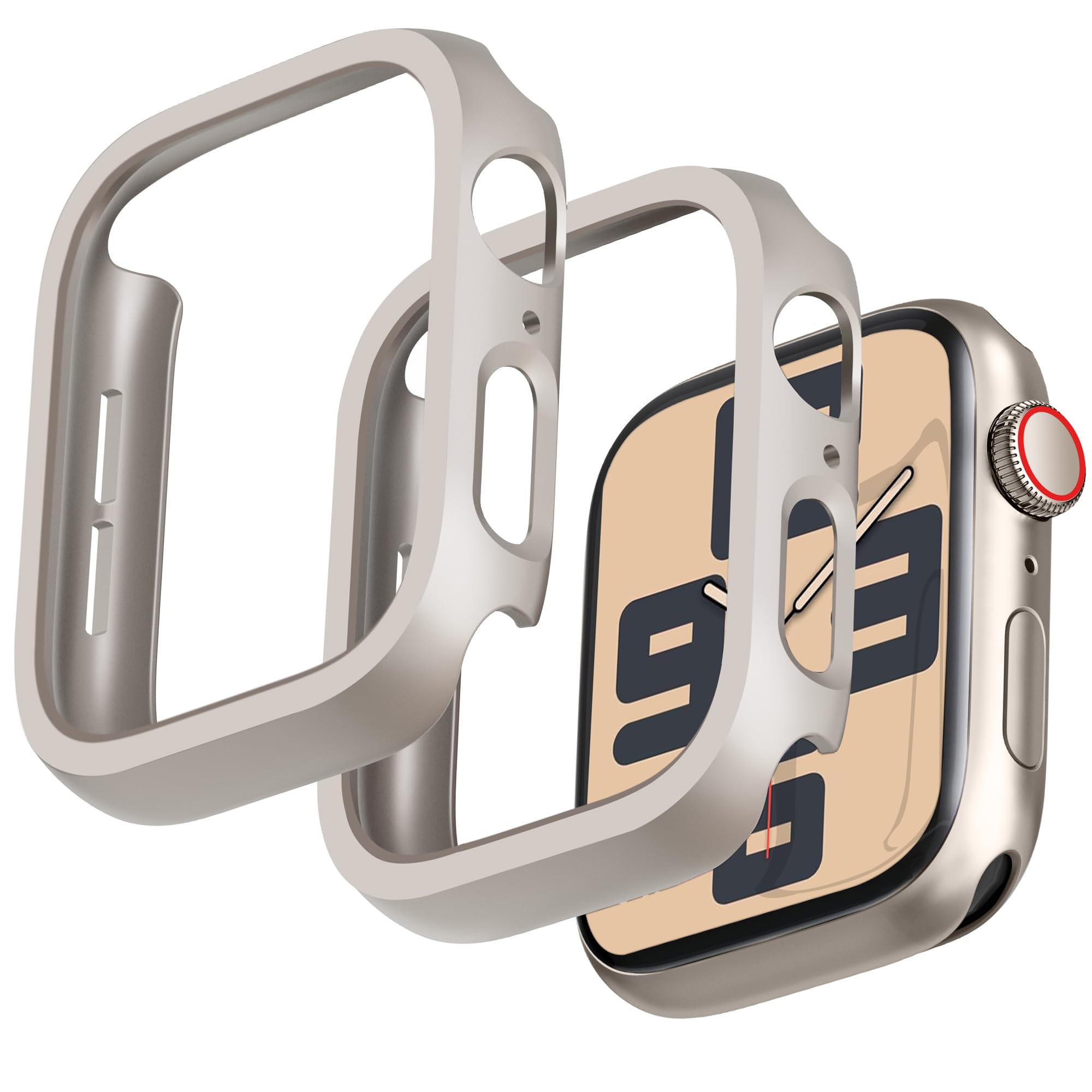 GEEDOOWIN 2 Pack [NO Screen Protector] Bumper Case for Apple Watch SE 3 (2025)/ SE2/ SE/Series 6/5/4 44mm, Slim Thin Shockproof Bumper Cover, Hard PC