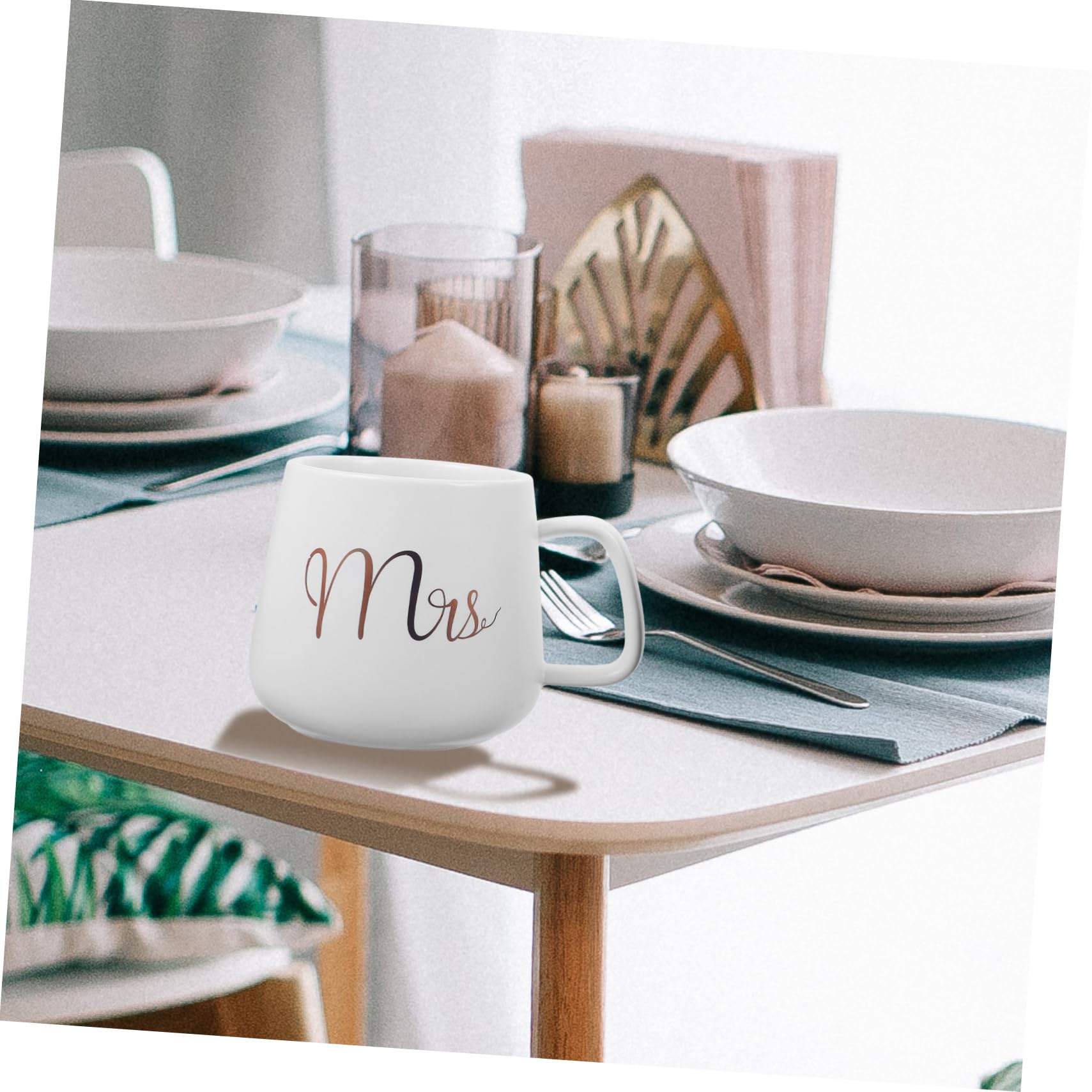 Set 2 Tazze da Caffè e Giorno delle Nozze Mr e Mrs 330ml in Ceramica e Facili da Pulire con Superficie Liscia Regalo per Anniversario Matrimonio