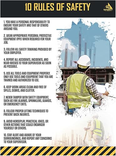Miniatura 8 de GotSafety Póster de seguridad en el lugar de trabajo de 24 x 32 pulgadas, directrices claras para un entorno de trabajo seguro y saludable, carteles