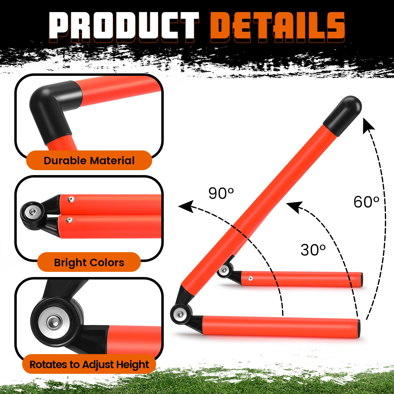 Hollowfly 8 obstáculos de entrenamiento de velocidad ajustables de 6 pulgadas, 9 pulgadas, 12 pulgadas, velocidad de agilidad, obstáculos de entrenamiento, equipo de fitness, pliométrico para atletas