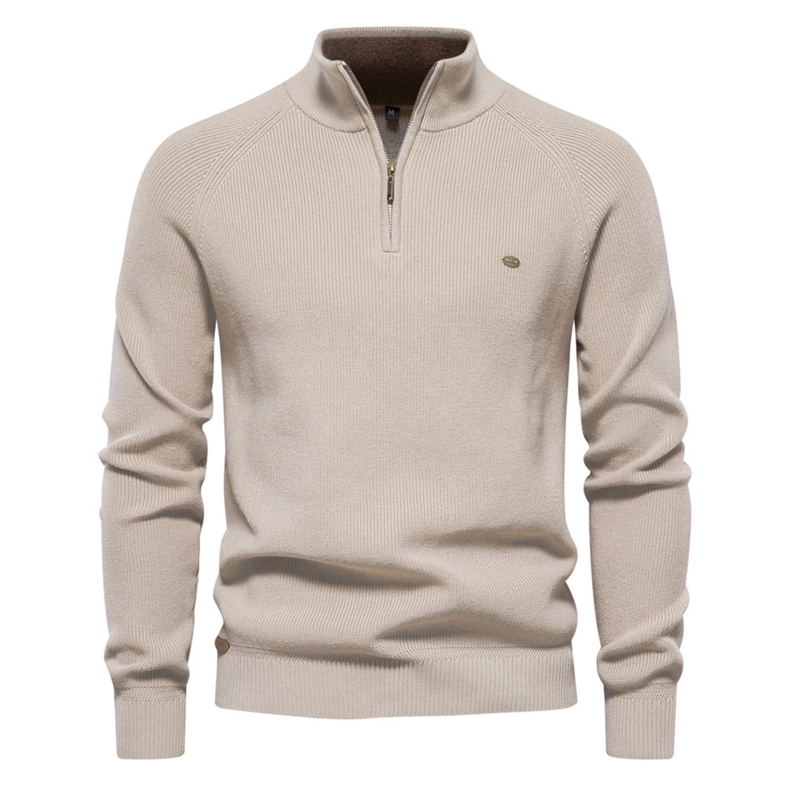 Lupetto Uomo Cotone Caldo Uomo Maglione Zip Collo Striscia Pullover Foderato in Pile Giacca in Maglia Maglione Maniche Lunghe Sweater Maglione Uomo Invernale Maglione Cotone Uomo Maglione in Cotone