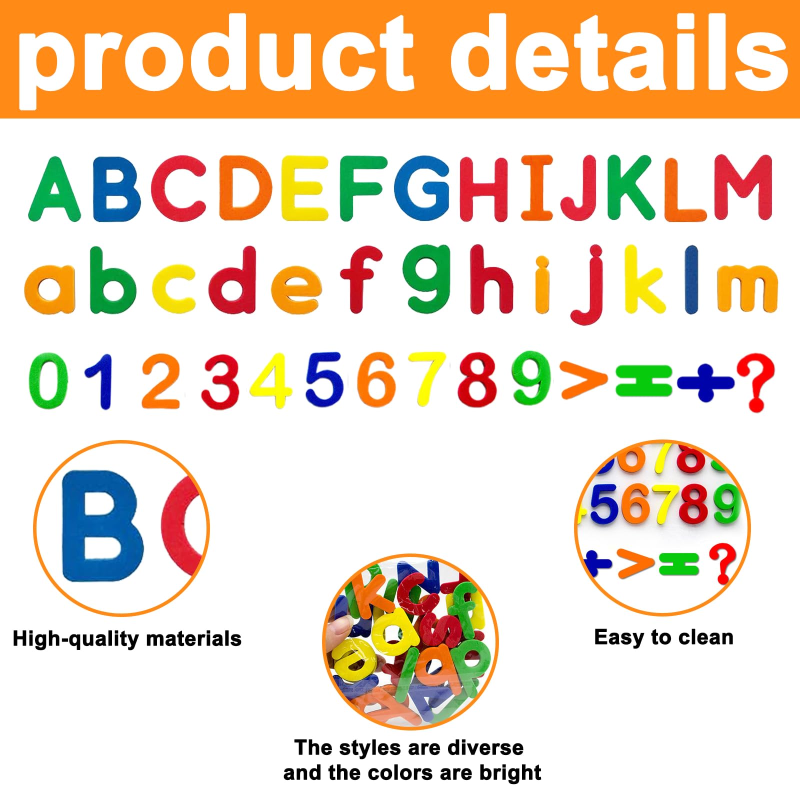 105 Pcs Magnetic Letters And Numbers For Children, Magnetic Alphabet Letters, 26 Uppercase And Lowercase Letters And Mathematical Symbols, Children'S Preschool Learning Counting And Spelling Toys - Image 3