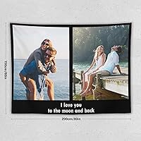 Vista 2 de Tapiz personalizado para cargar imágenes con fotos y textos, tapiz personalizado para colgar en la pared, manta de telón de fondo para decoración