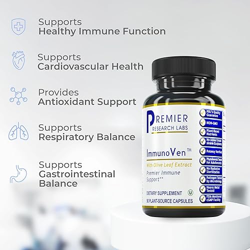 Miniatura 4 de Premier Research Labs ImmunoVen - Cápsulas de salud inmunológica, cápsulas de extracto de hoja de olivo, apoyo inmunológico y salud cardíaca,