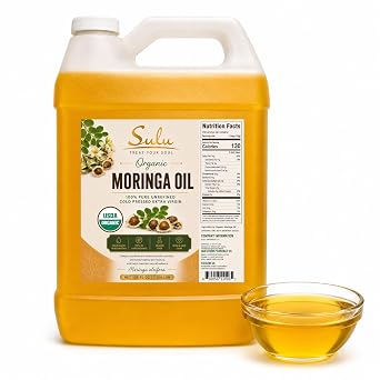 100% Pure Moringa Oil-Unrefined Cold Pressed Extra Virgin 128 fl.oz/1 Gallon
