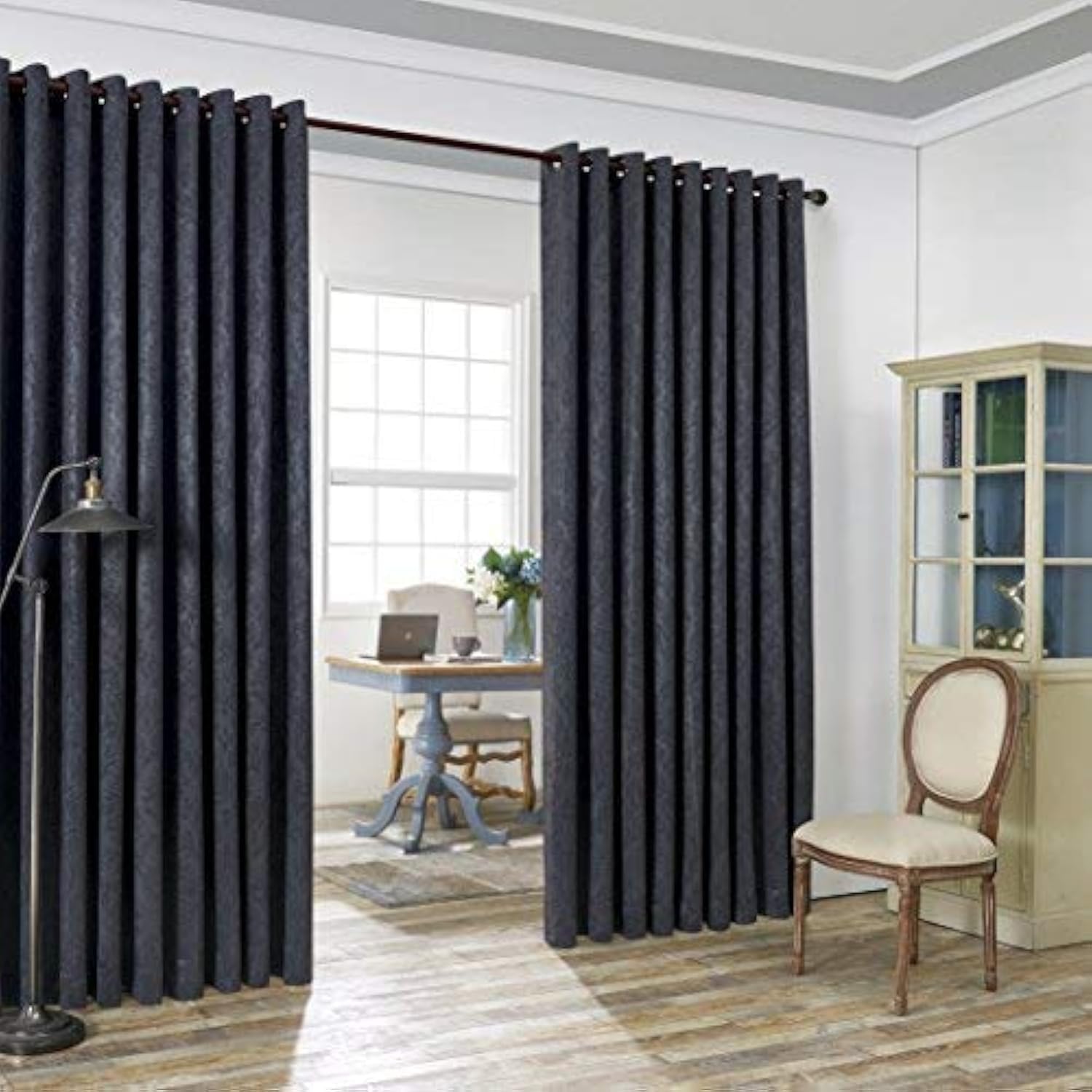 LinenZone Pair of Blue Teal Bedroom Curtains. These Modern Decor Black Out Curtains are Great Choice as Bedroom Window Curtains or Nursery Blackout Curtains. (Evelyn 54 x 63 Teal)