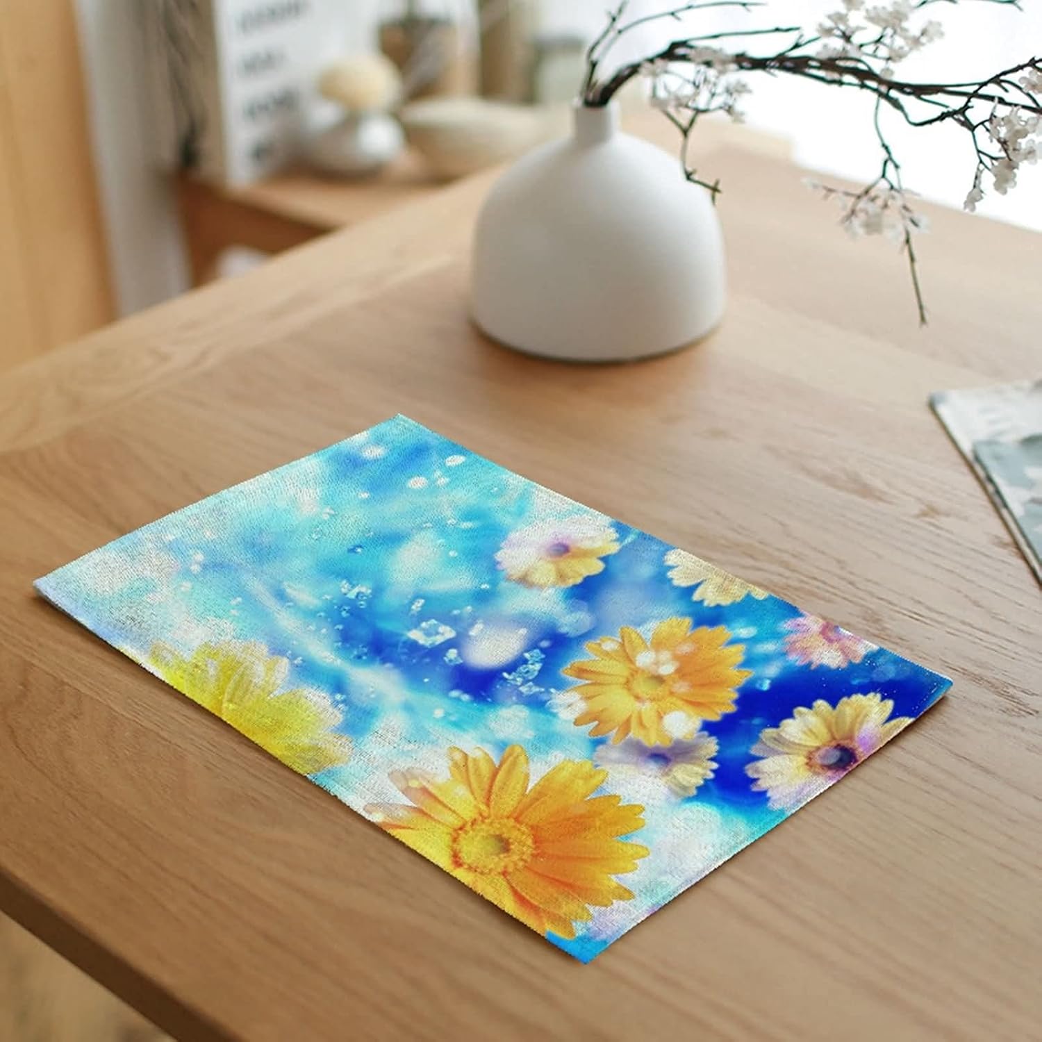 Aooaz Unique Placemats, Wipe Off Placemats 12"X18" Cotton