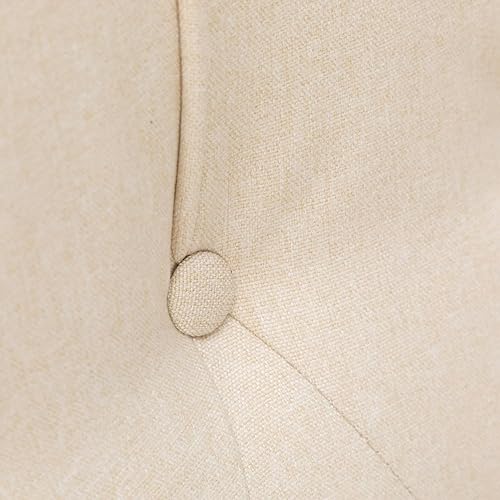 Miniatura 8 de Silla reclinable con respaldo de alas de mediados de siglo para adultos, sillas reclinables modernas de tela de lino con respaldo tapizado con botón