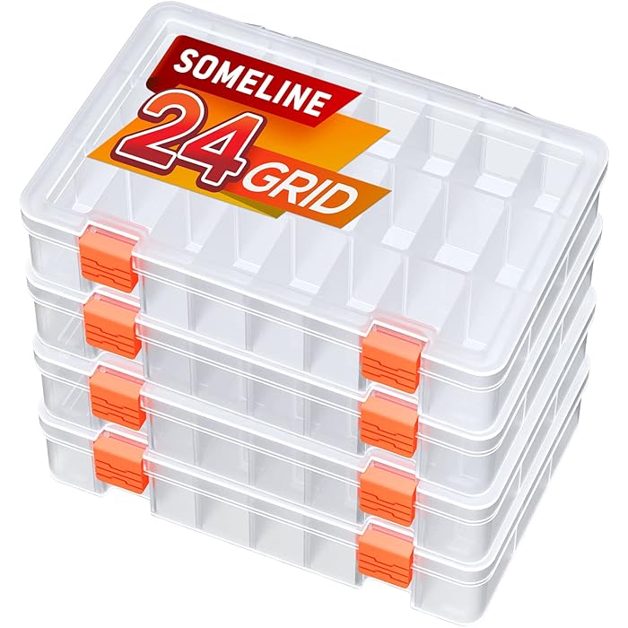 Buy SOMELINE Clear Organizer Box Stackable Plastic Storage Box with