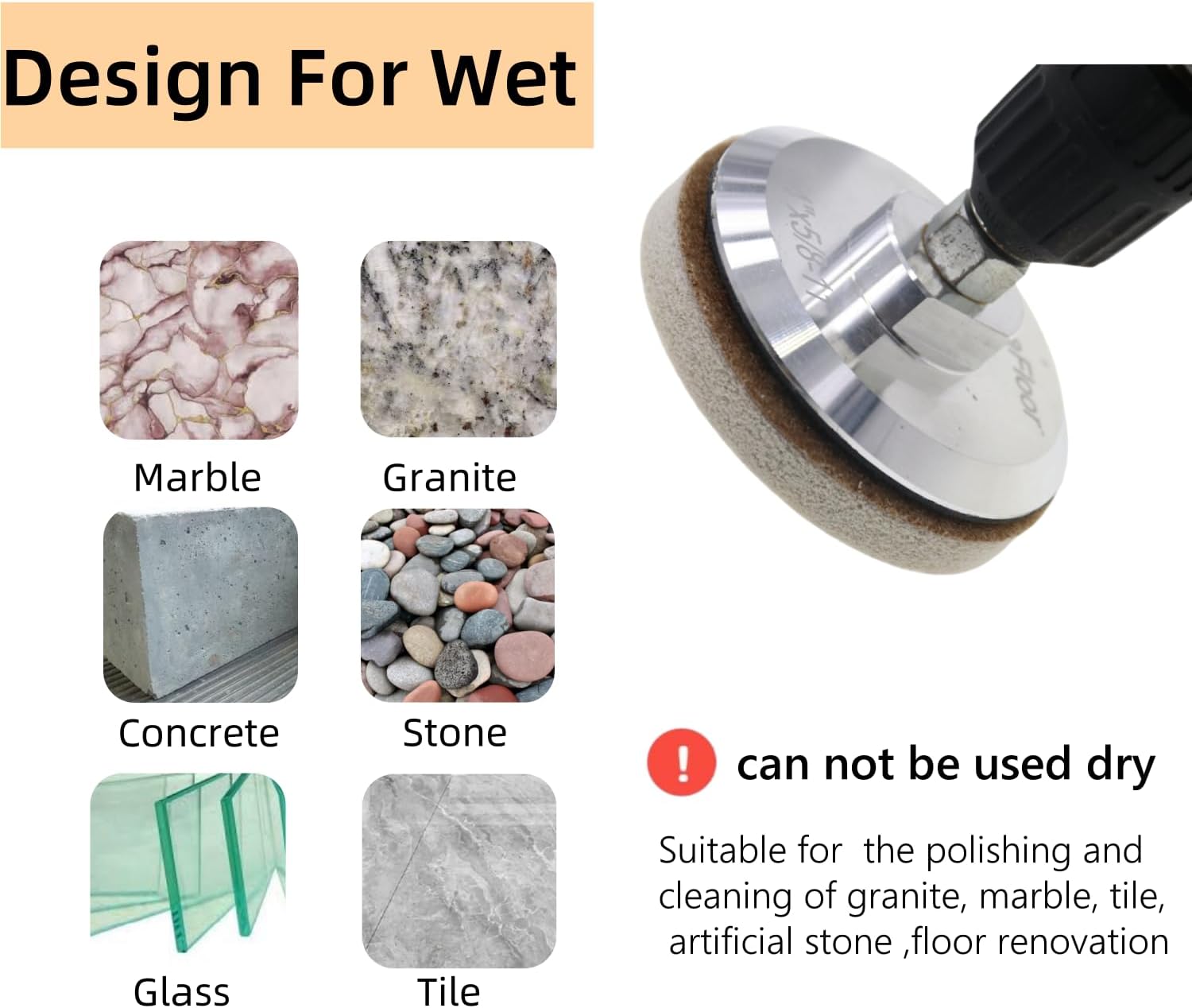 Sponge Fiber Polishing Pads for Marble Granite Stone Cleaning Buffing Wheel 4 Inch 7 PCS Set