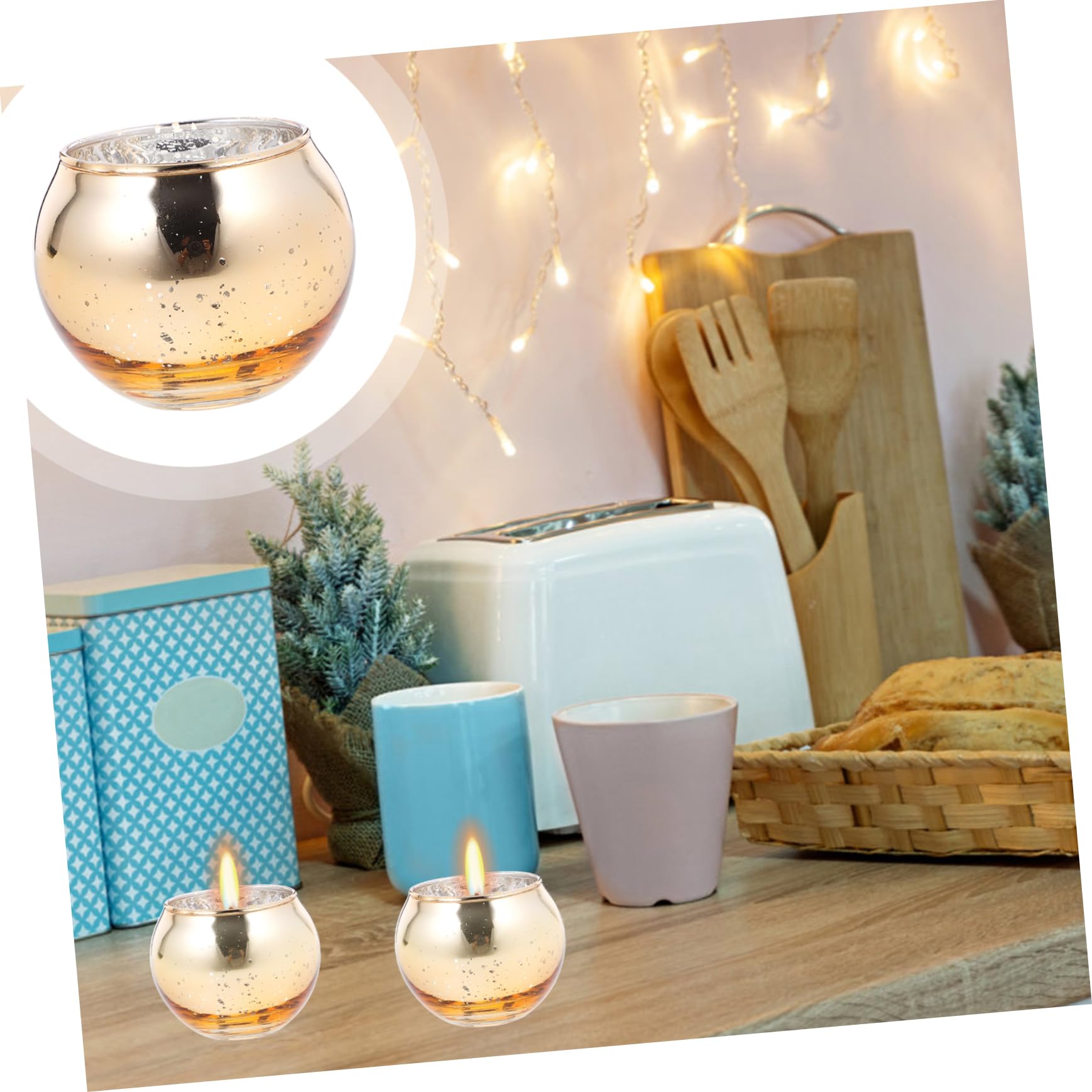 VOSAREA 12pièces Porte-Bougies Votives Verre Transparent Contenant pour Bougies Chauffe-Plat Bougeoir De Table Décoratif avec Base Stable