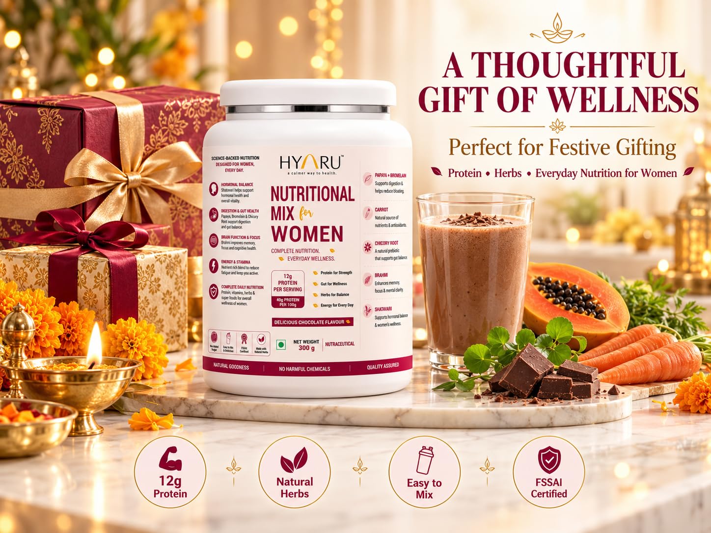 HYARU Women’s Nutritional Mix – 12g Protein per Serving, Natural Herbs, 300g — Amazon image 8
