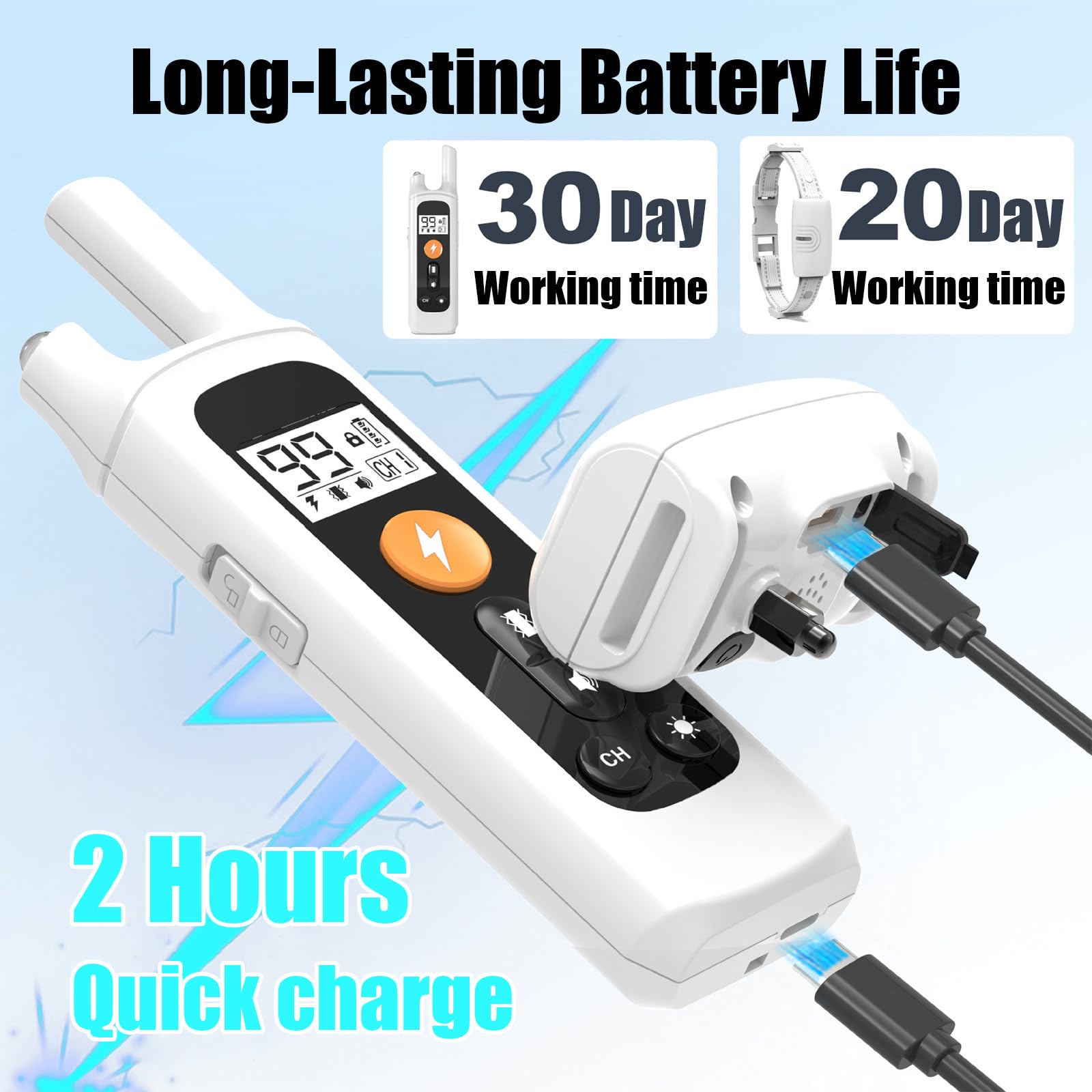 Cloture Electrique pour Chien, 3 Modes Clôture Anti-Fugue, Collier Anti Fugue Chien sans Fil GPS, Étanchéité IP67, Rayon 20-800m, Collier de Dressage【Uniquement pour Une Utilisation en Extérieur】