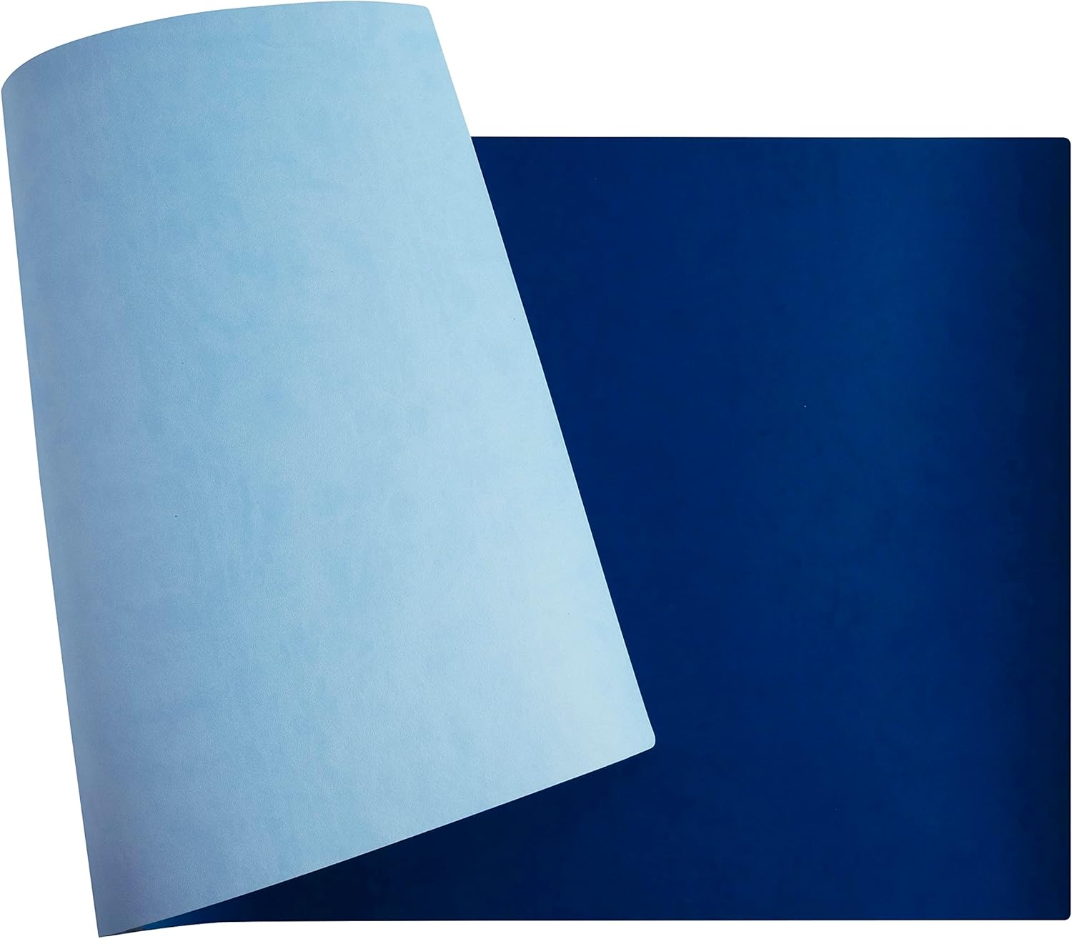 Exacompta - Ref. 29146E - 1 Soft Desk pad for Home Office - in Two-Tone Polyurethane Imitation Leather - Flexible and Durable, Mouse pad - 40 x 80 cm - Navy/Sky - Delivered Rolled