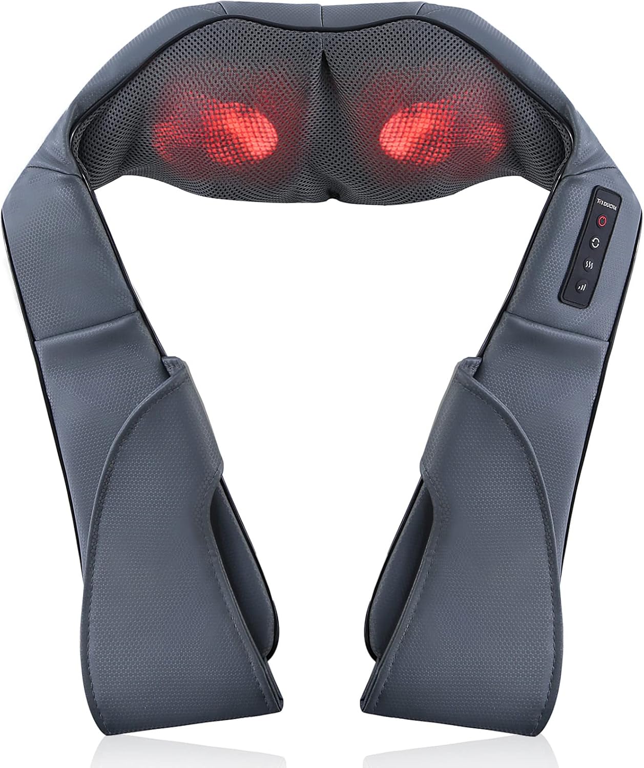 TRIDUCNA Shiatsu Neck Back and Shoulder Massager with Heat - Electric Deep Tissue 3D Kneading Massage Pillow for Lower Back, Calf, Legs, Full Body Muscle Relaxation, Home, Office, and Car Use