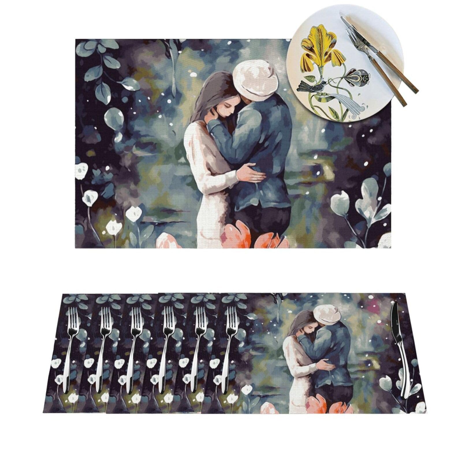 Set de table aquarelle décoration de table à manger style artistique
