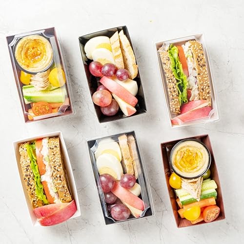 Miniatura 11 de Restaurantware Matsuri Vision - Bandejas de sushi de 4.7 x 2.5 x 1.4 pulgadas, 100 cajas de embalaje de sushi a prueba de grasa, tapas que se venden